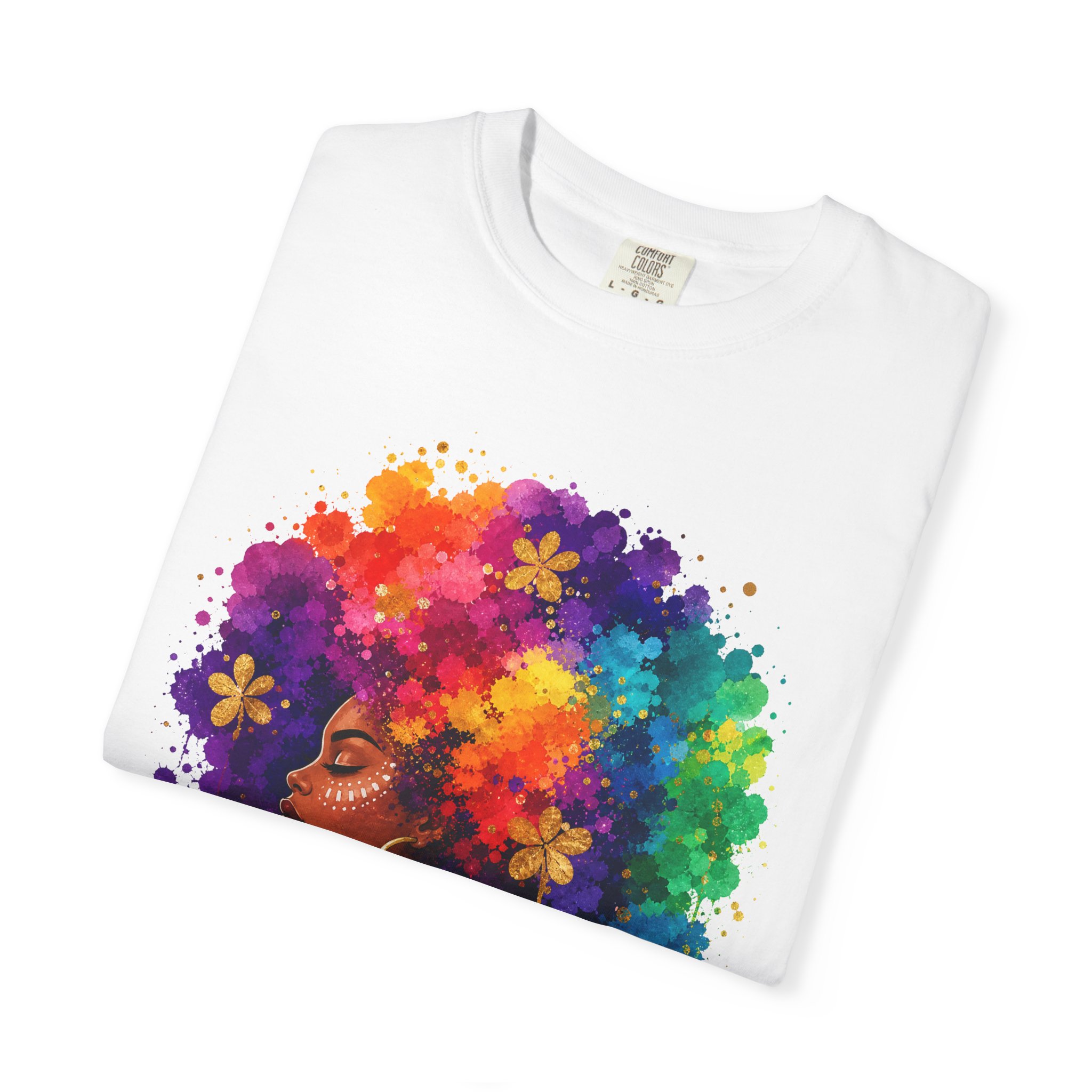 Faith Hope Love Afro Rainbow T-Shirt - Image 3